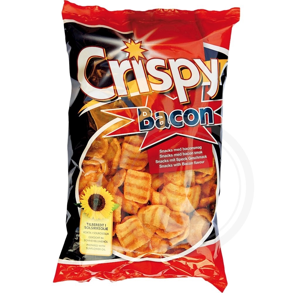 Crispy bacon snacks fra Crispy Food Leveret med