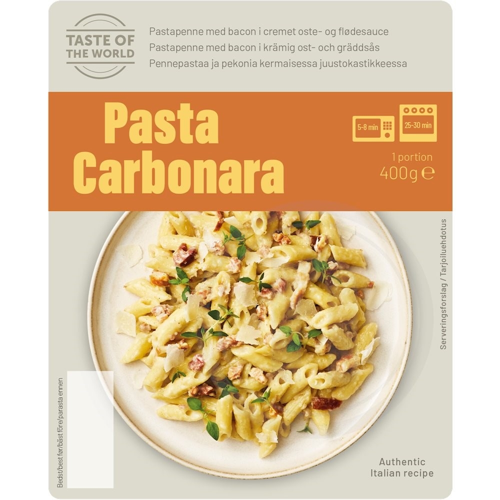 Pasta Carbonara fra Taste of the world – Leveret med 